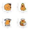 Capybara und Yuzu Emaille Pins benutzerdefinierte Abzeichen Tier Schmuck Geschenk für Freunde Geschenk