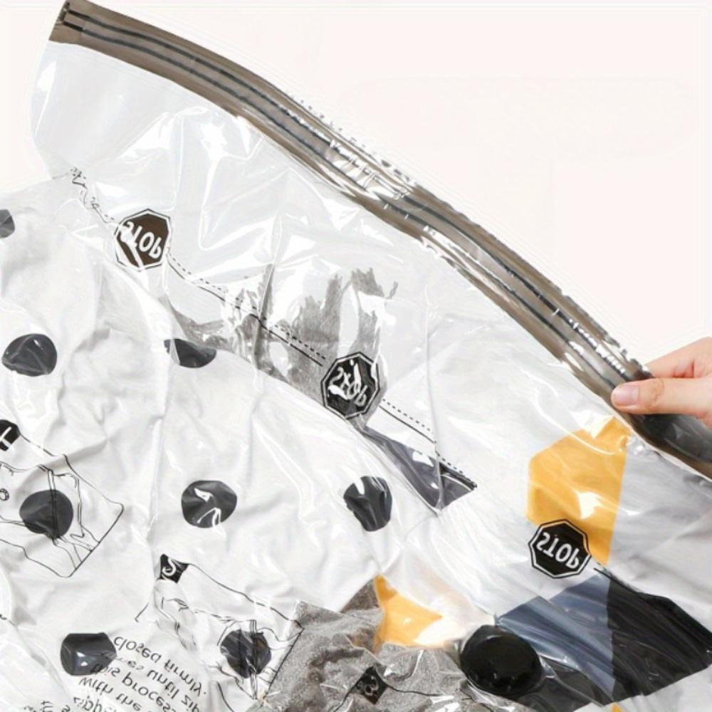 6pcs Space-Saving Vacuum Storage Bags with 1pc Hand Pump, Airtight Compression Seal for Clothes, Bedding, Durable Plastic Multi-Purpose Home Organize