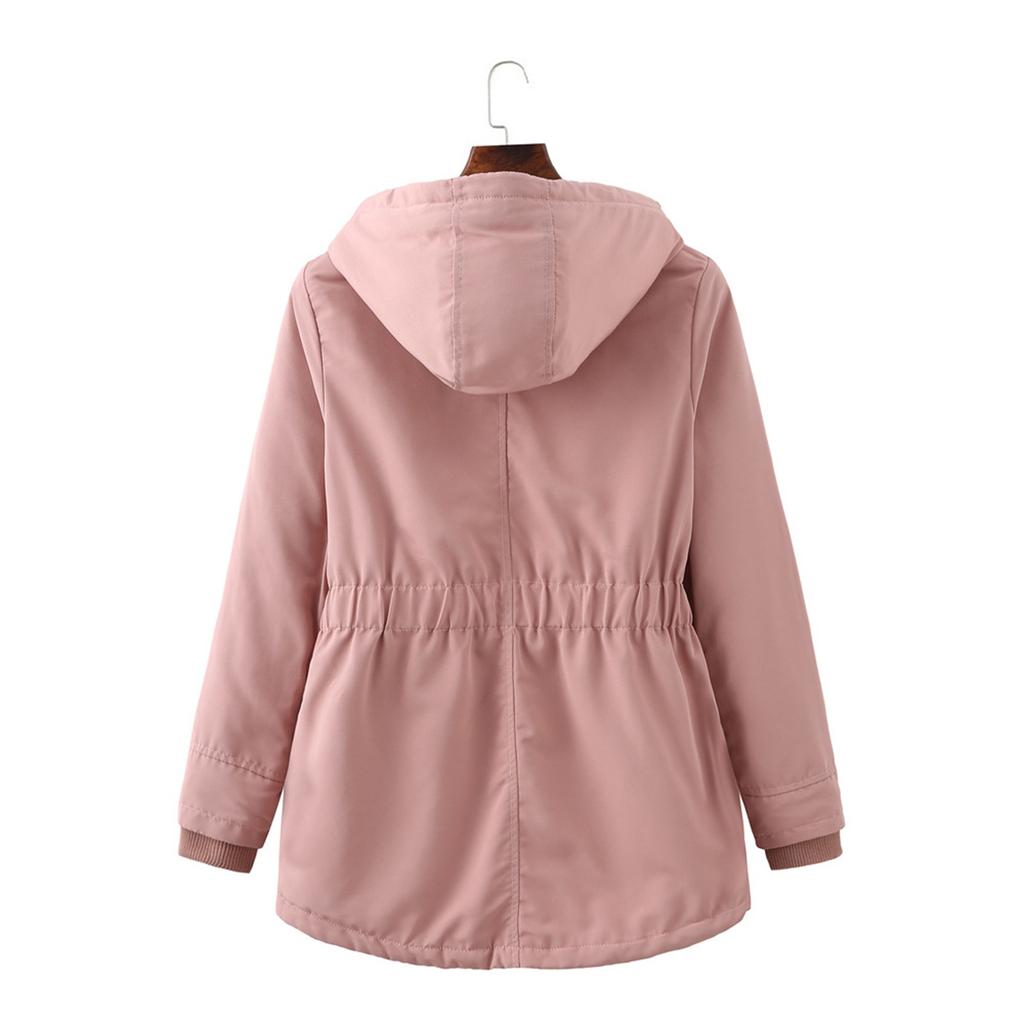 Hooded Warm Solid Color Jacket Coat 