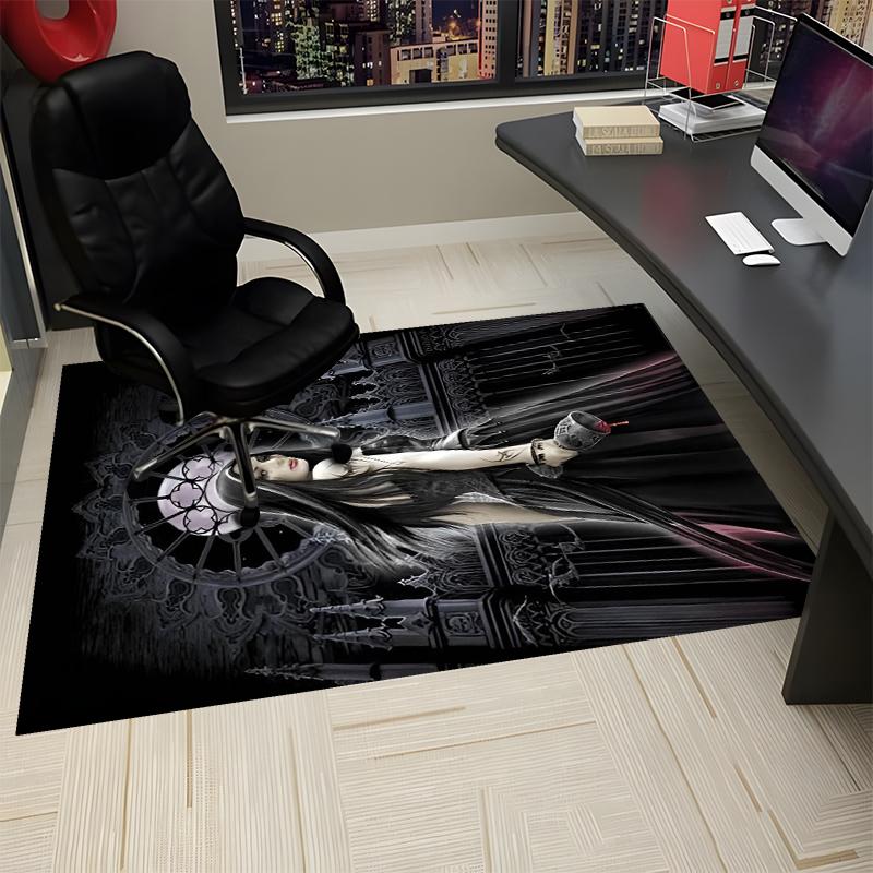 Dark Printed Carpet, Rug for Office Chair Living Room Bedroom Kitchen Room Decor Gifts.