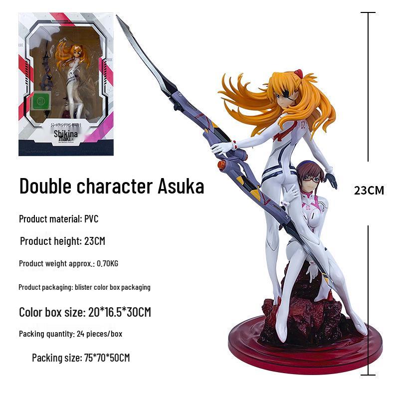 EVA Asuka & Maki Namie Dual Movie Scene Model Ornament Figure