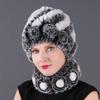 New High-quality Rex Rabbit Fur Accessories Autumn and Winter Women's Versatile Warm Hat Scarf Two-piece Set