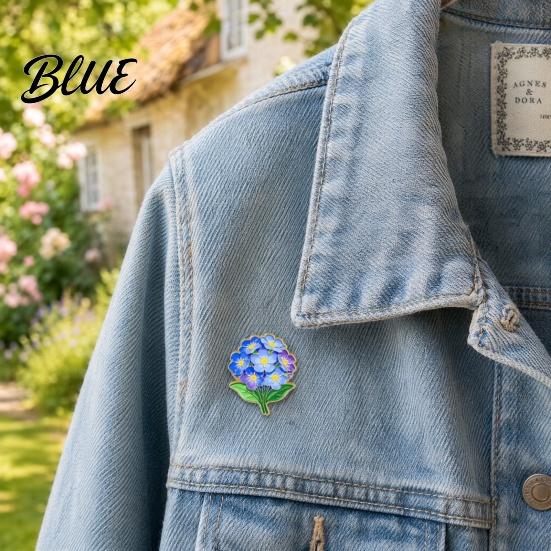 Alloy Flower Brooch Zinc Pin Colorful Shape Lapel Smooth Polished