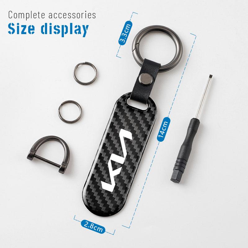 YDHM8 Carbon Fiber Car Decoration Keychain Key Ring for Kia Sportage Ceed Picanto Rio ProCeed Niro 5 3 4 K7 K5 K8 K3 Ray K9