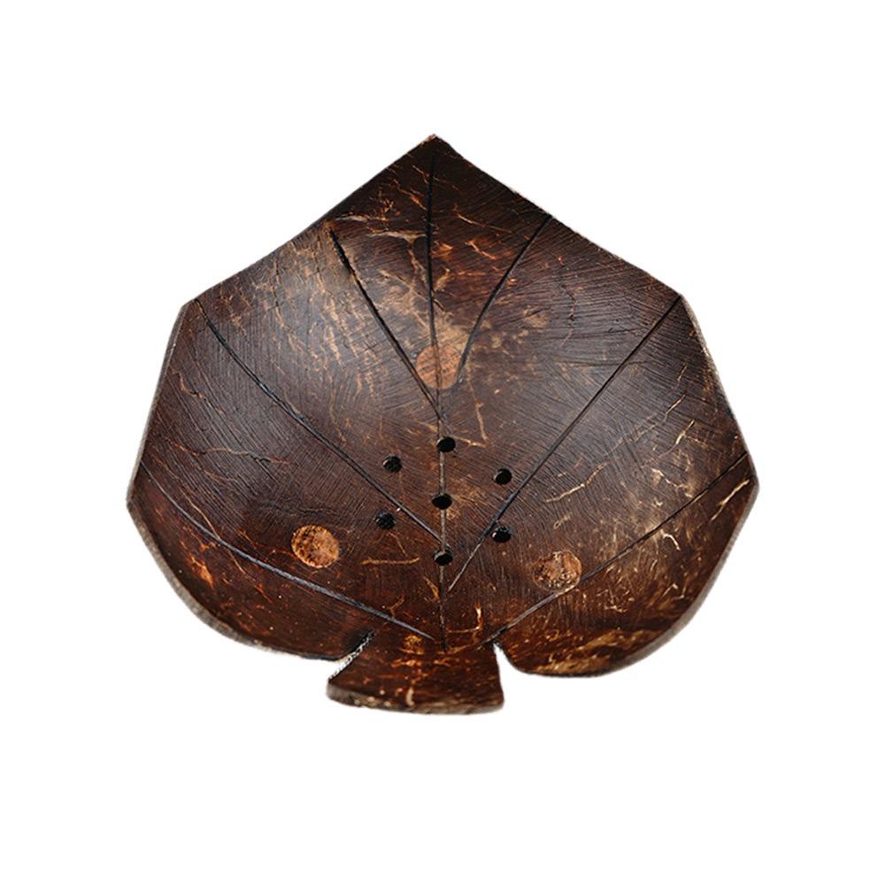 Coffee Coconut Shell Soap Holder Drain Tray Coconut Shell Soap Box Fish Elephant Flower Leaf Heart Drainage Soap Dish