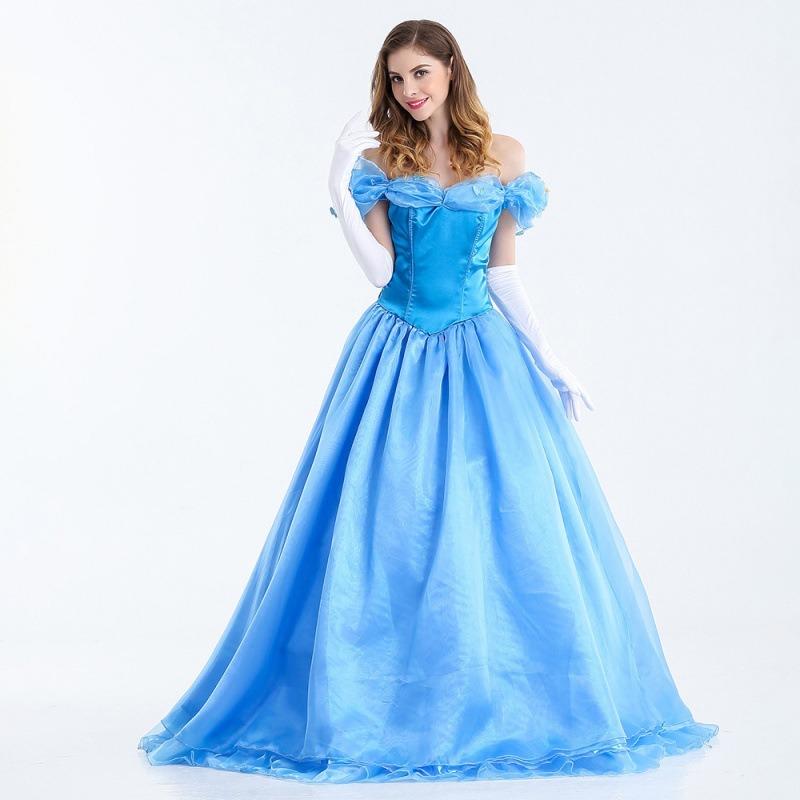 New Halloween Adult Cinderella Dress Masquerade Show Evening Dress Show Costumes