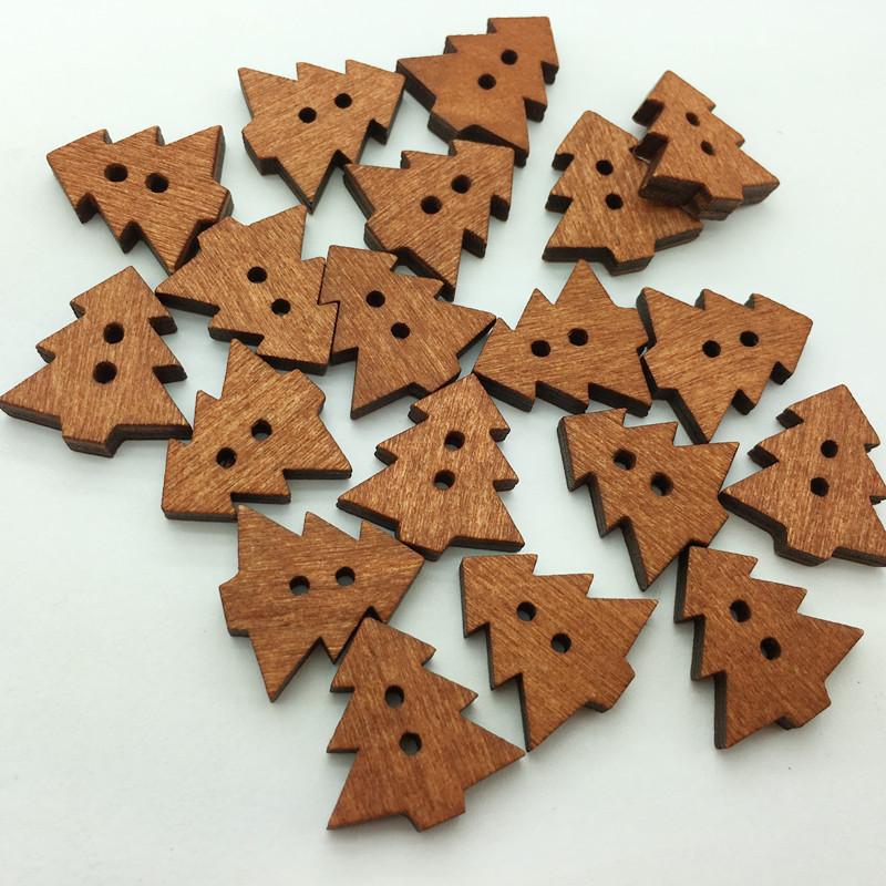 100PCS Wooden Buttons with Vintage Charm - 2 Holes Unfinished Surface Perfect for Handmade Crafts