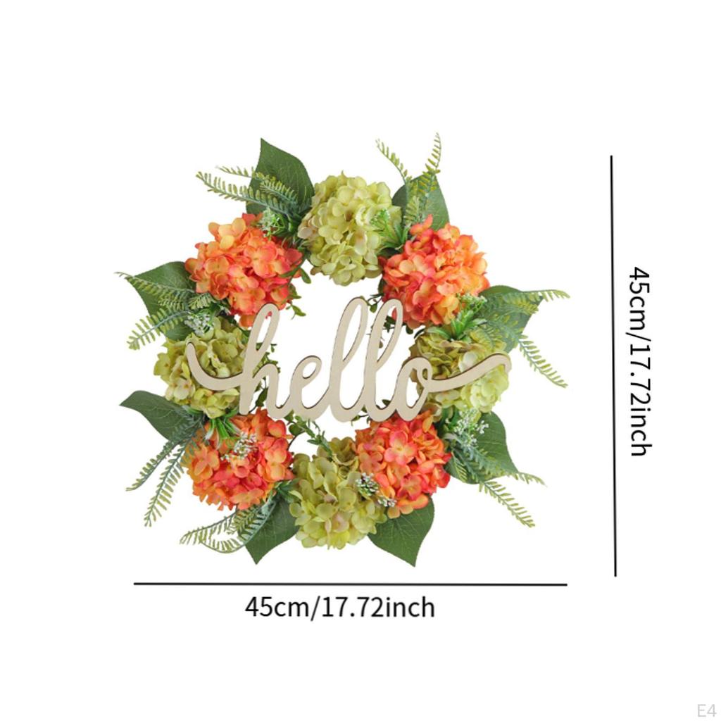 Artificial Door Spring Crown with Hello Sign Collection Creative Decoration for The Home Window