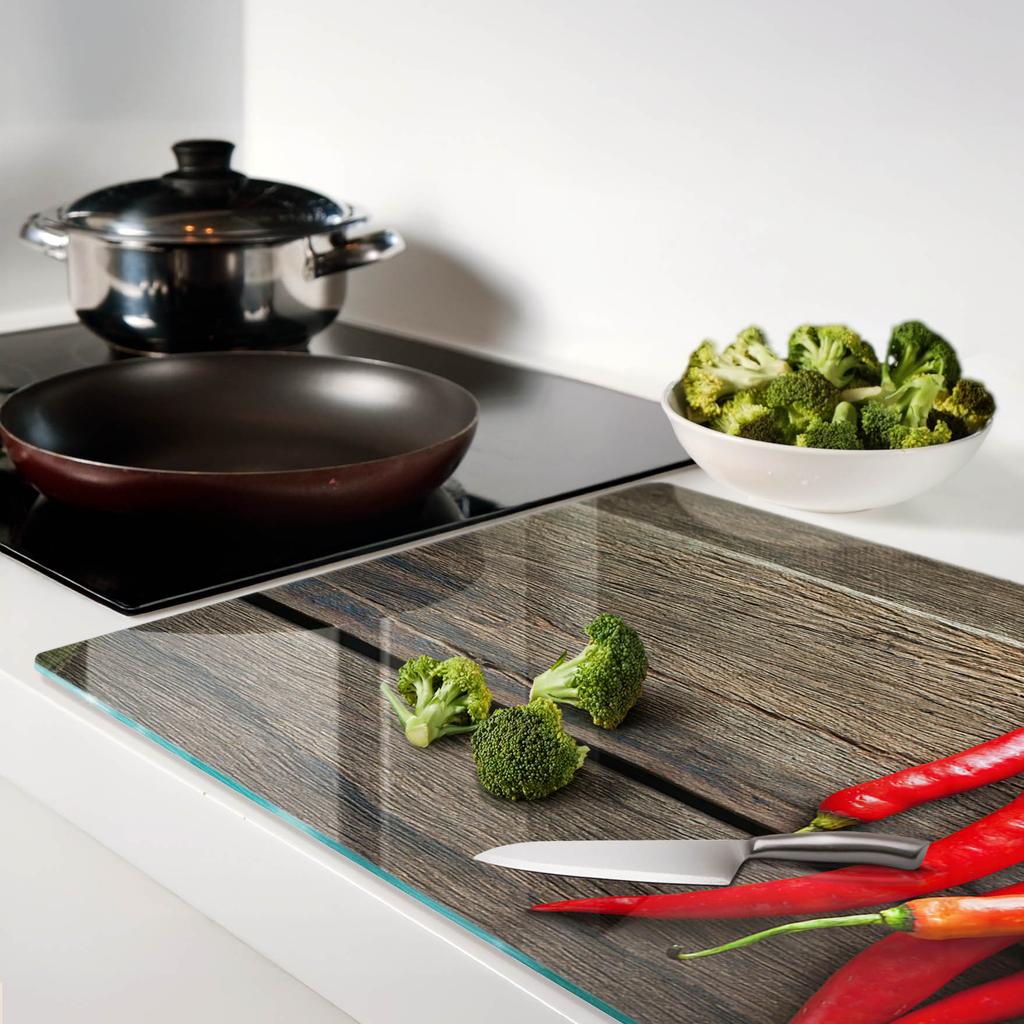 Kitchen Multifunctional Decorative Glass Board Chili Peppers 80X52 Cm