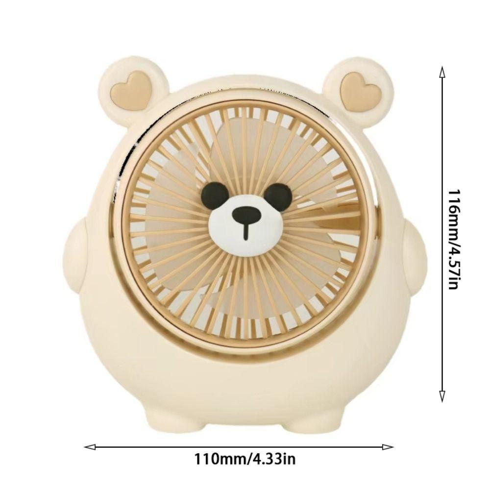 Cartoon Bear Handheld Fan USB Charging Student Desktop Fan Cute Small Fan