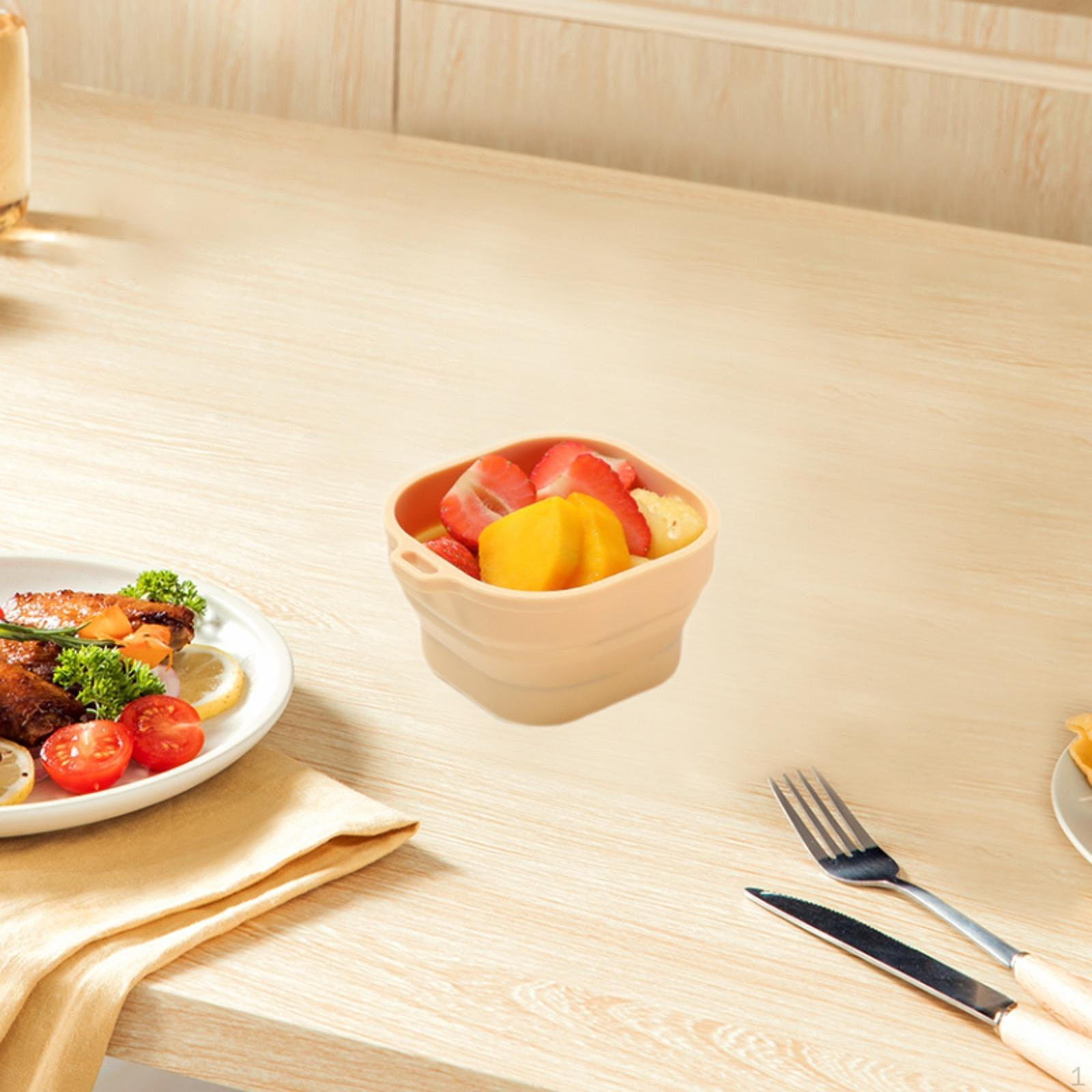 

Складная миска с крышкой, контейнер для хранения продуктов для летней кухни, домашнего хозяйства жёлтый