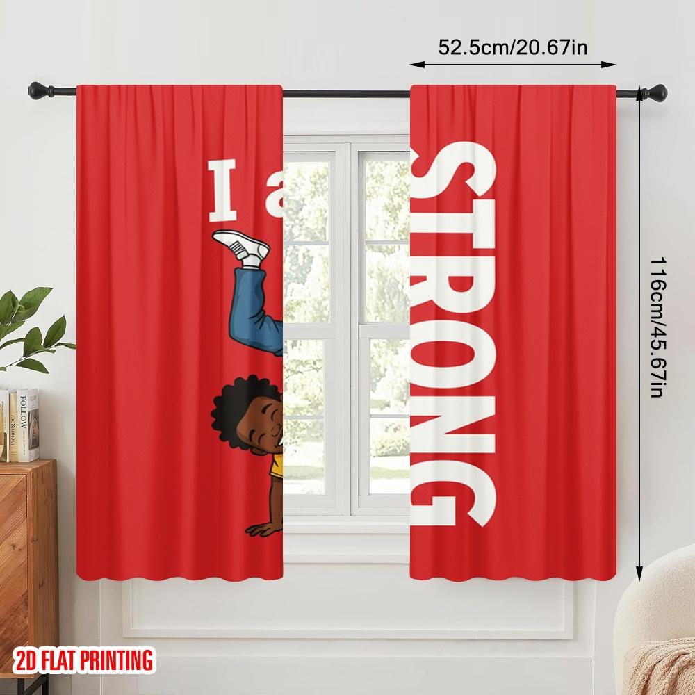 2 Stück 2D Flachdruck Party Vorhänge Tanzende Stärke Aktion Polyester Ohne Strom 0 Perfekt für Zimmer Schlafzimmer Wanddeko