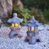 Pagoda Garden Statues Solar-Powered Garden Light Zen Lantern Outdoor Decor