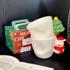 Creative Design of Christmas Ceramic Mugs Three Dimensional Snowman  Christmas Tree Shaped Handle Cups  Christmas Souvenirs