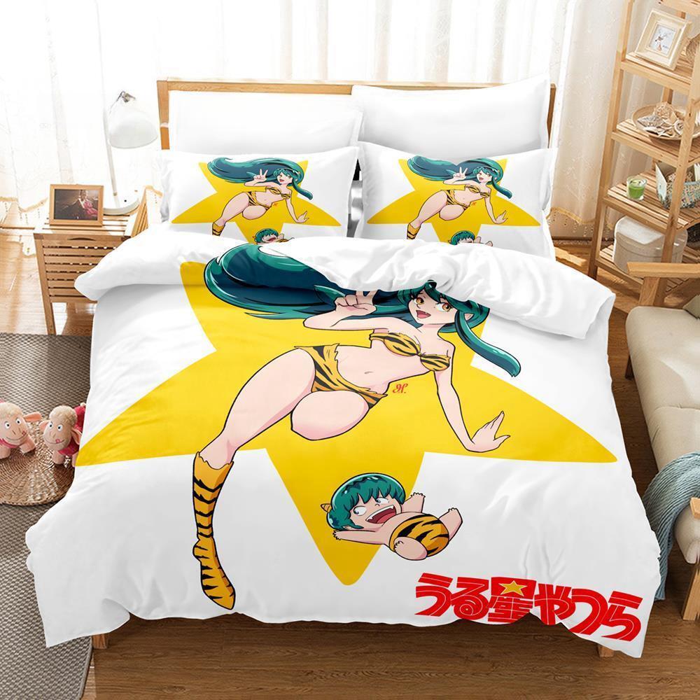Urusei Yatsura Lum Bedding Set Single Twin Full Queen King Size Bed Set Adult Kid Bedroom Duvet cover Sets Anime Bed Sheet Set