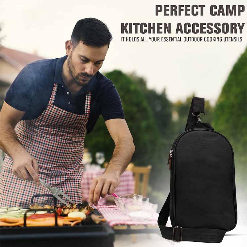 14-teiliges Outdoor-Besteckset mit Aufbewahrungstasche Camping Handheld Picknicktasche Küchengeschirrset