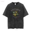 Santorini T Shirt Greek Island Greece Clothes Soft and Comfortable long or short sleeves vintage Washed Stretched