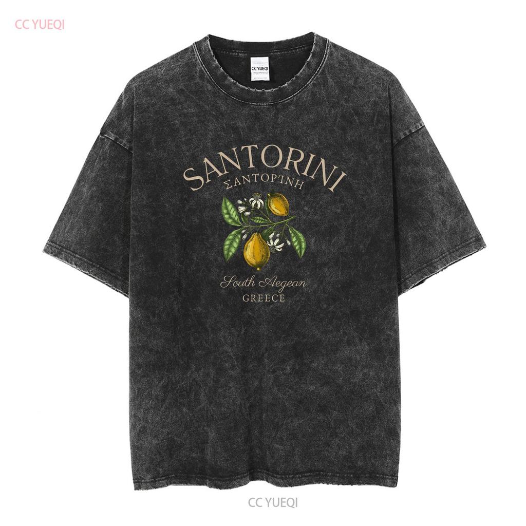 Santorini T Shirt Greek Island Greece Clothes Soft and Comfortable long or short sleeves vintage Washed Stretched