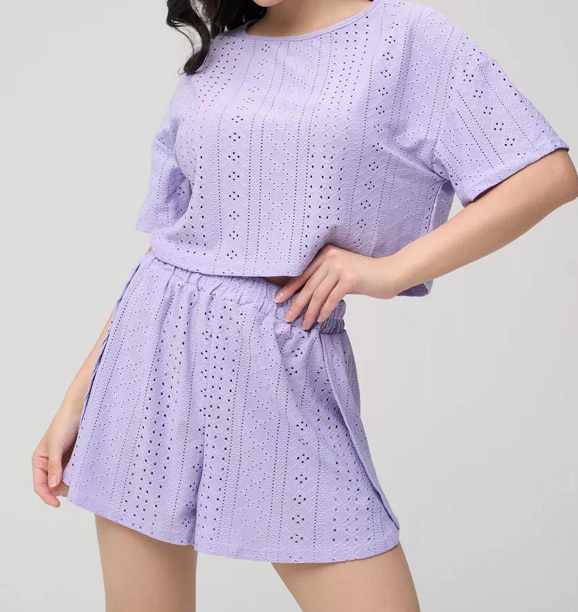 European and American Cross-border Spring/summer New Women's Top + Shorts Two-piece Set