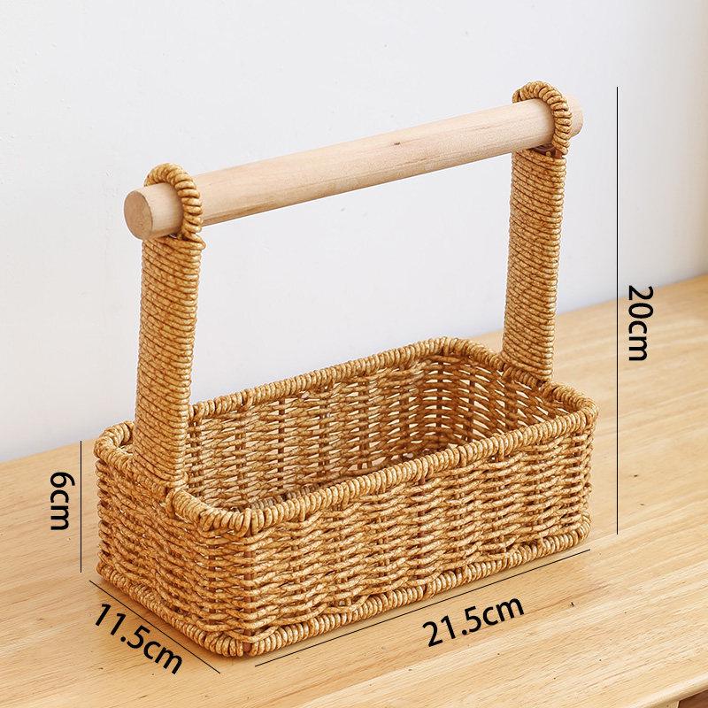Chinese Style Double-Layer Wooden Serving Basket