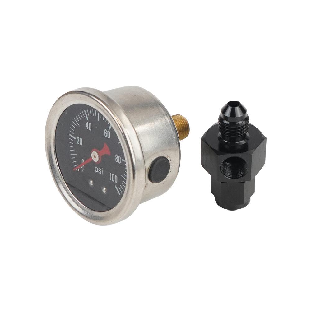 Silver 0-100 Psi Gauge Automotive Fuel Pressure Gauge Automotive Tools 1 8 NPT Gauge Aluminum Connectors Easy Installation