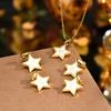 Initial Alphabet A-Z 26 Letter Star Pendant Necklaces for Women,Cute Romantic Stainless Steel Charm Necklace Name Collar Jewelry