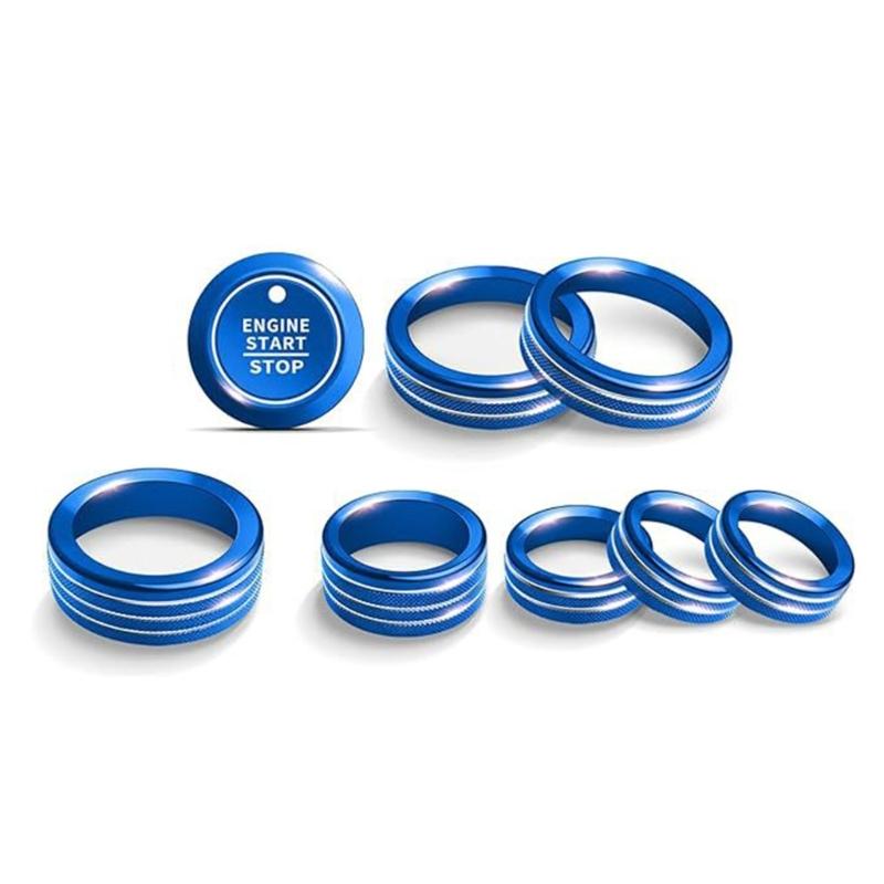 Dashboard Trim Rings, Climate Control Knob Trim Rings, Compatible for 2021-2024 Car F150 , 9 Piece Aluminum Knob Accent Set for Interior New