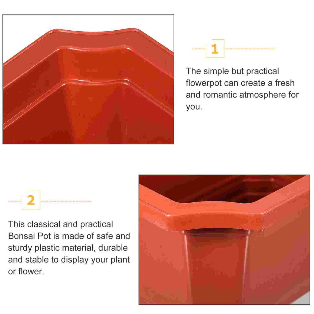 10pcs Elegant Bonsai Pot Lightweight Practical Flowerpot for Small Plants Office Home Use