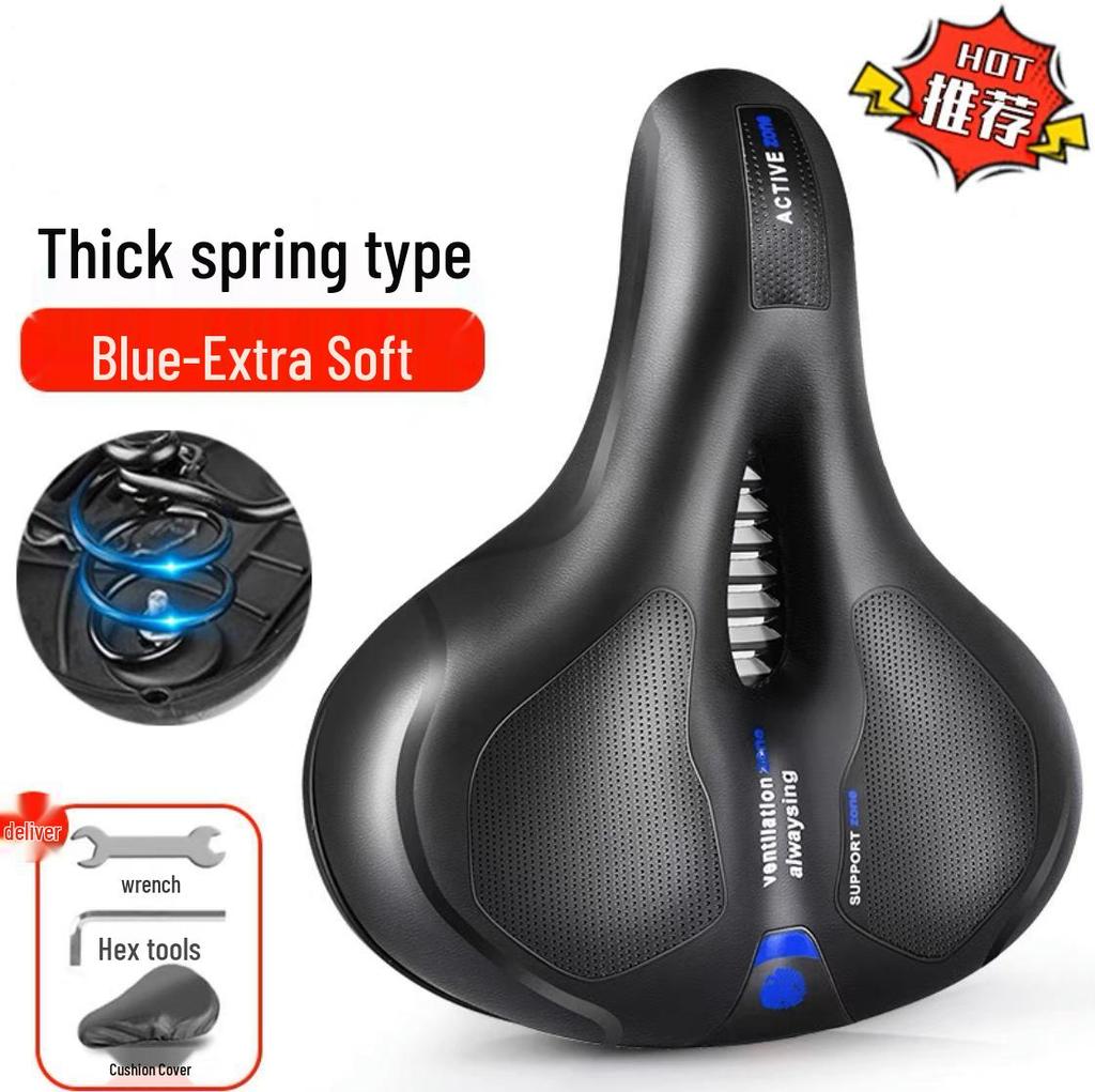 Comfortable Shock-Absorbing Mountain Bike Saddle with Hollow, Breathable Design