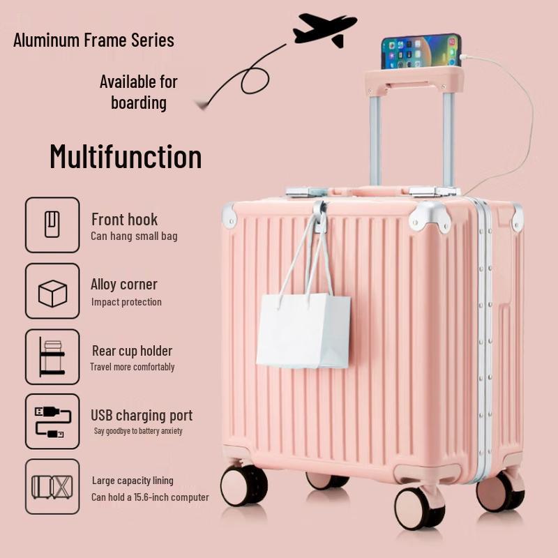 

Zhili Aluminum Frame Multi-functional Carry-on Luggage 18 inch
