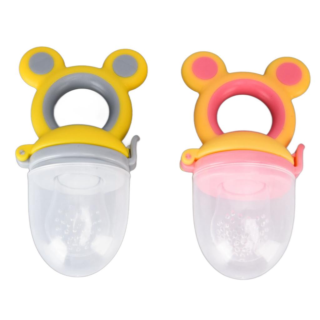 2pcs Baby Food Fruit Feeder Pacifier Cute Safe Self Feeding Nipple Teething Toy for Infant Toddler