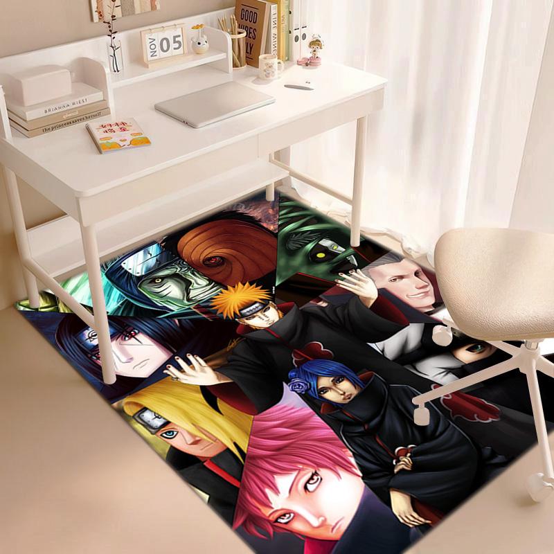 Japanese anime cartoon NARUTO's famous Uzumaki Naruto rug, soft decorative home furnishing, bedroom office chair pad, outdoor picnic carpet Y12