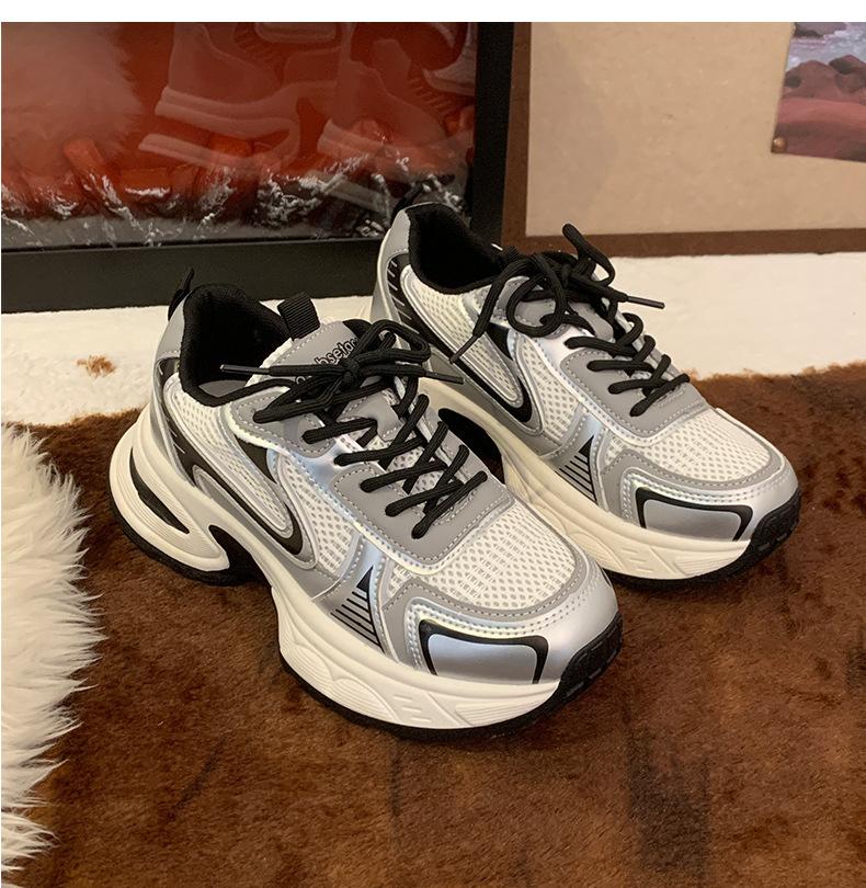 

Shoes niche bread shoes ins super fire student board shoes spring and autumn new casual 35 серебряный