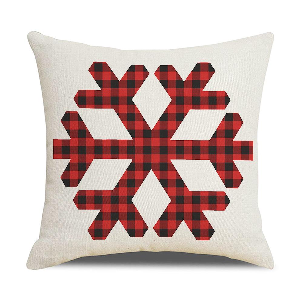 Roter Karomuster Weihnachts-Kissenbezug Leinen Sofa Kissenbezug Büro Kissenbezug Neuer Stil
