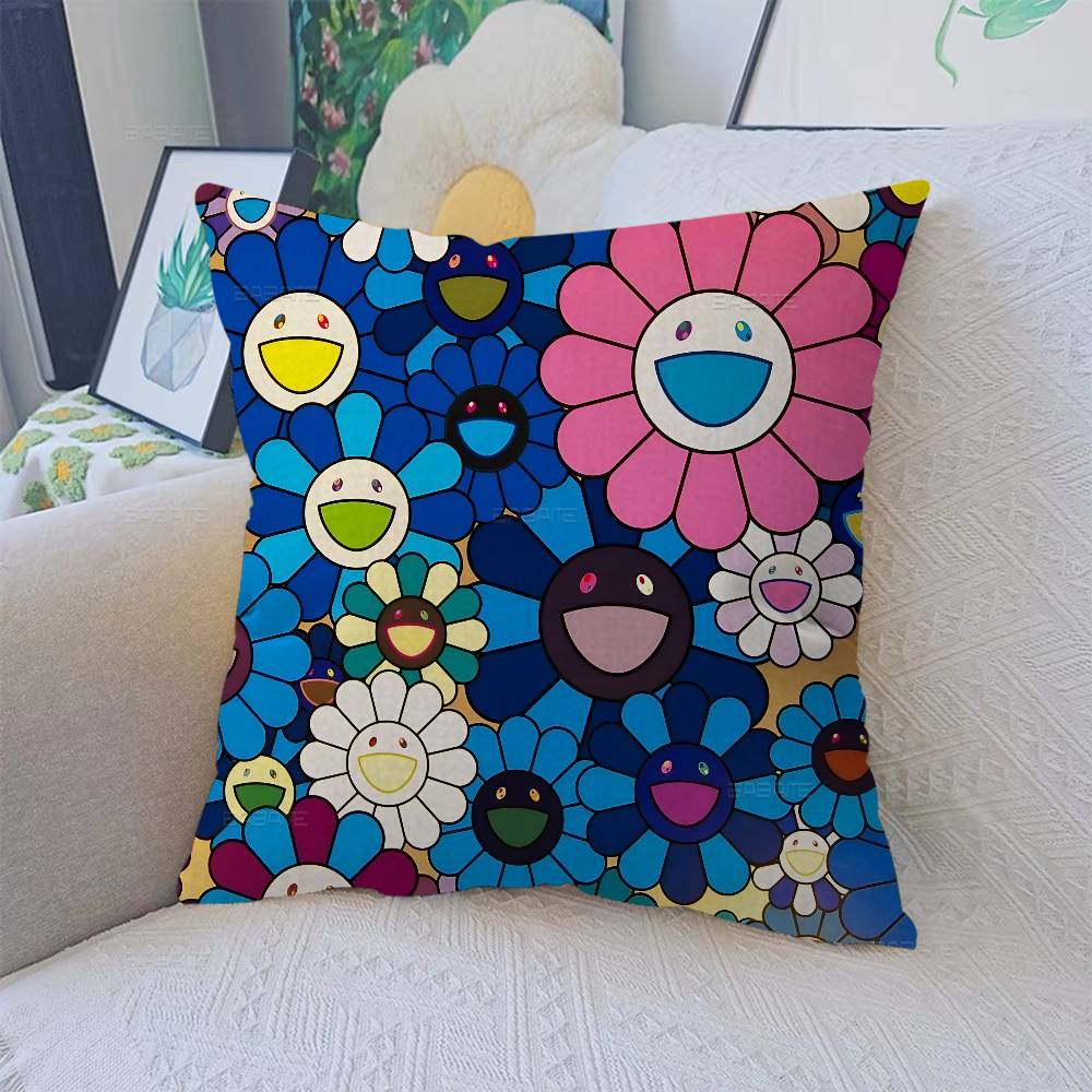 Art T-Takashi M-Murakamis Pillow Anime Pillow Sofa Bed Head Pillow Cover Cushion Cover 45x45 cm Fashion