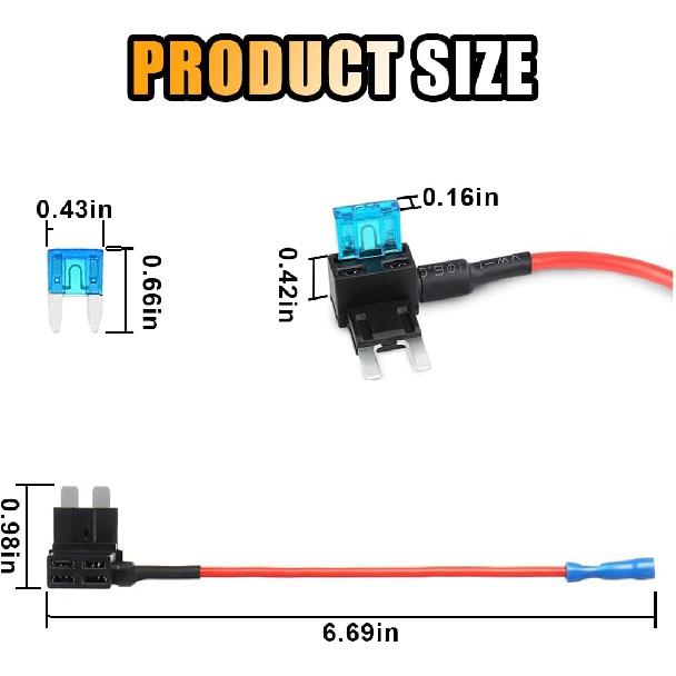 Automotive Fuse Set 5/10Pcs 12V Car Blade Fuse Holder Mini ATM ATO Add-a-Circuit Fuse TAP Adapter Fuse Fuse for Car Trucks Boats Fuses4