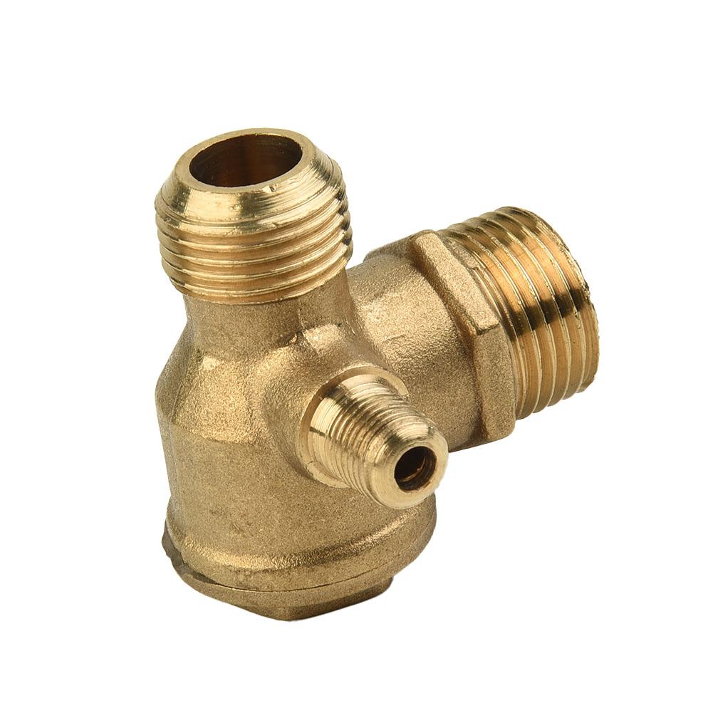 Air Compressor Replacement Valve, 3Port Brass Male Threaded Connector, Convenient Installation, High Reliability