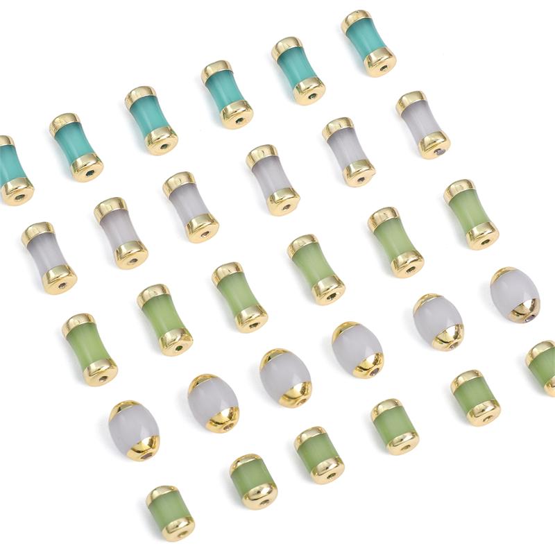 Crystal Glass Beads Bamboo Joint Loose Spacer Beads for DIY Necklace Bracelet Jewelry Making