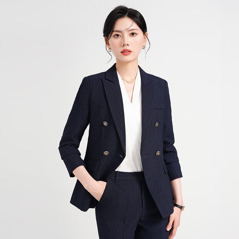 Thero Man Women's Striped Business Suit Set