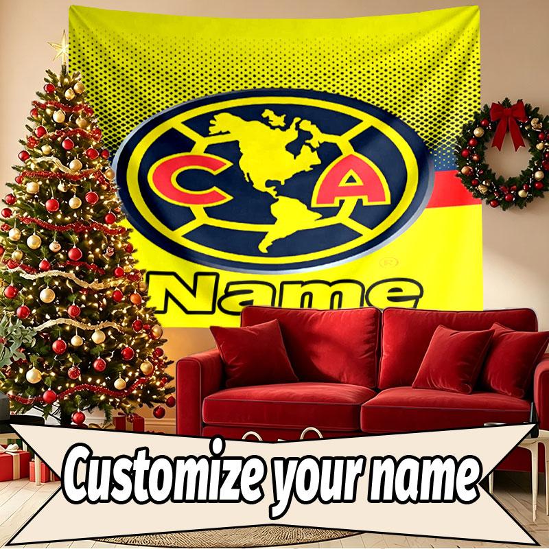 Custom Name Personalized Club America Print Tapestry, Wall Art Decor, Bedroom, Dorm, Apartment, LivingRoom, Party Backdrop, Gift for Birthday