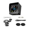 Wireless Tire Pressure Monitor Solar Motorcycle Tire Pressure Detector Tyre Temperature Monitoring Alarm System with 2 Sensors