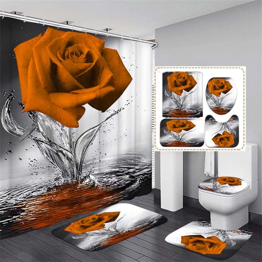 Set tenda da doccia con fiori viola con ganci, set di decorazioni per il bagno in tessuto con 12 ganci 72x72 pollici | Leroy Merlin