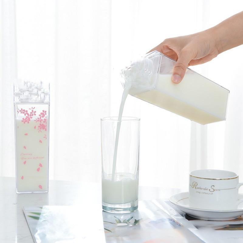 

Rotatable Sealed Milk Storage Bottle - Fresh-Keeping Square Cup for Juice & Beverages 500 ml оранжевый