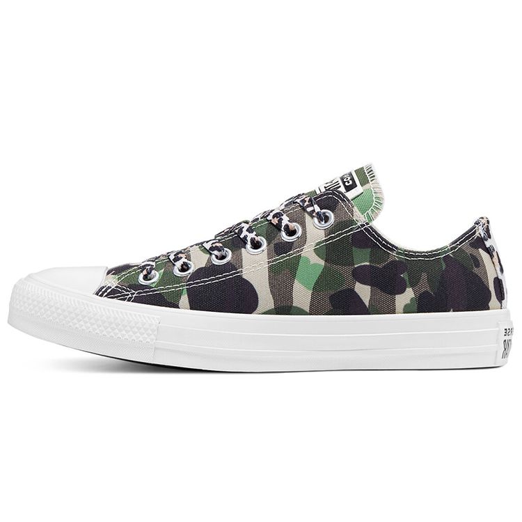 Converse Chuck Taylor All Star Low Top Durable Breathable Canvas Shoes Women Sneakers Camouflage-Green 570780C
