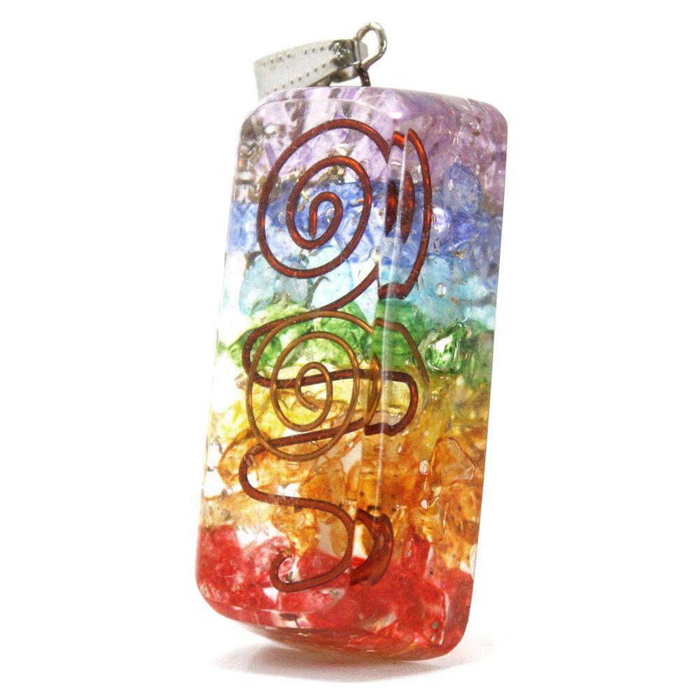 Orgonite Pendant With Copper And Gemstone Chips