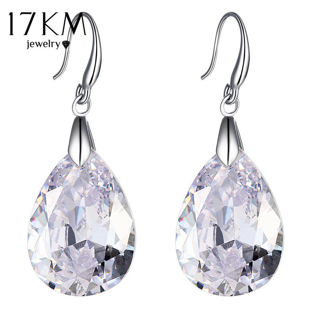 

Женские серьги с большими каплеобразными кристаллами 3 цвета 17 KM Jewelry