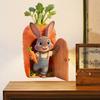 Easter Rabbit Opening Door Wall Sticker Self-Adhesive Funny Carrot Bunny Decal for Toilet Kitchen Fridge Living Room Bedroom Decor