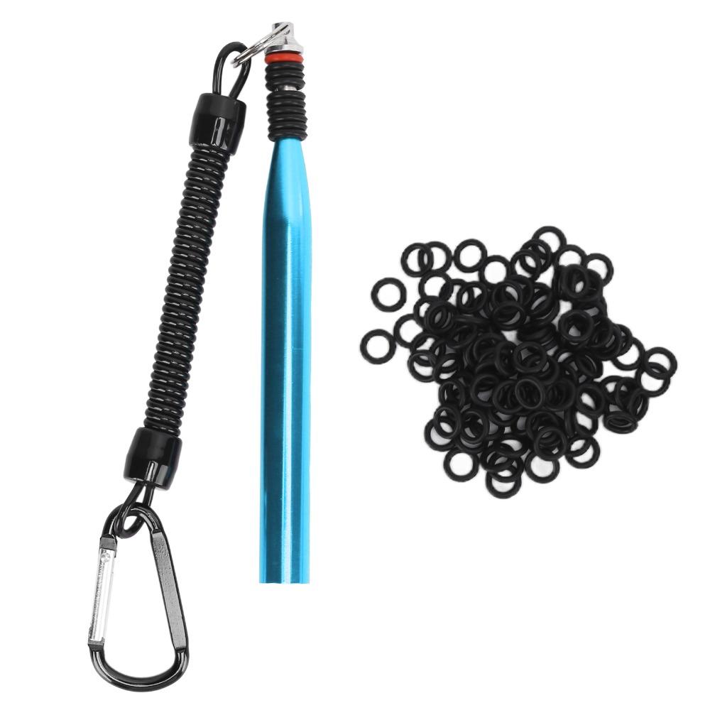 

Durable Aluminium Alloy Soft Baits Tool 100 O Rings Multicolor Wacky Ring Tool Wacky Worm Kit Fishing озеро синий