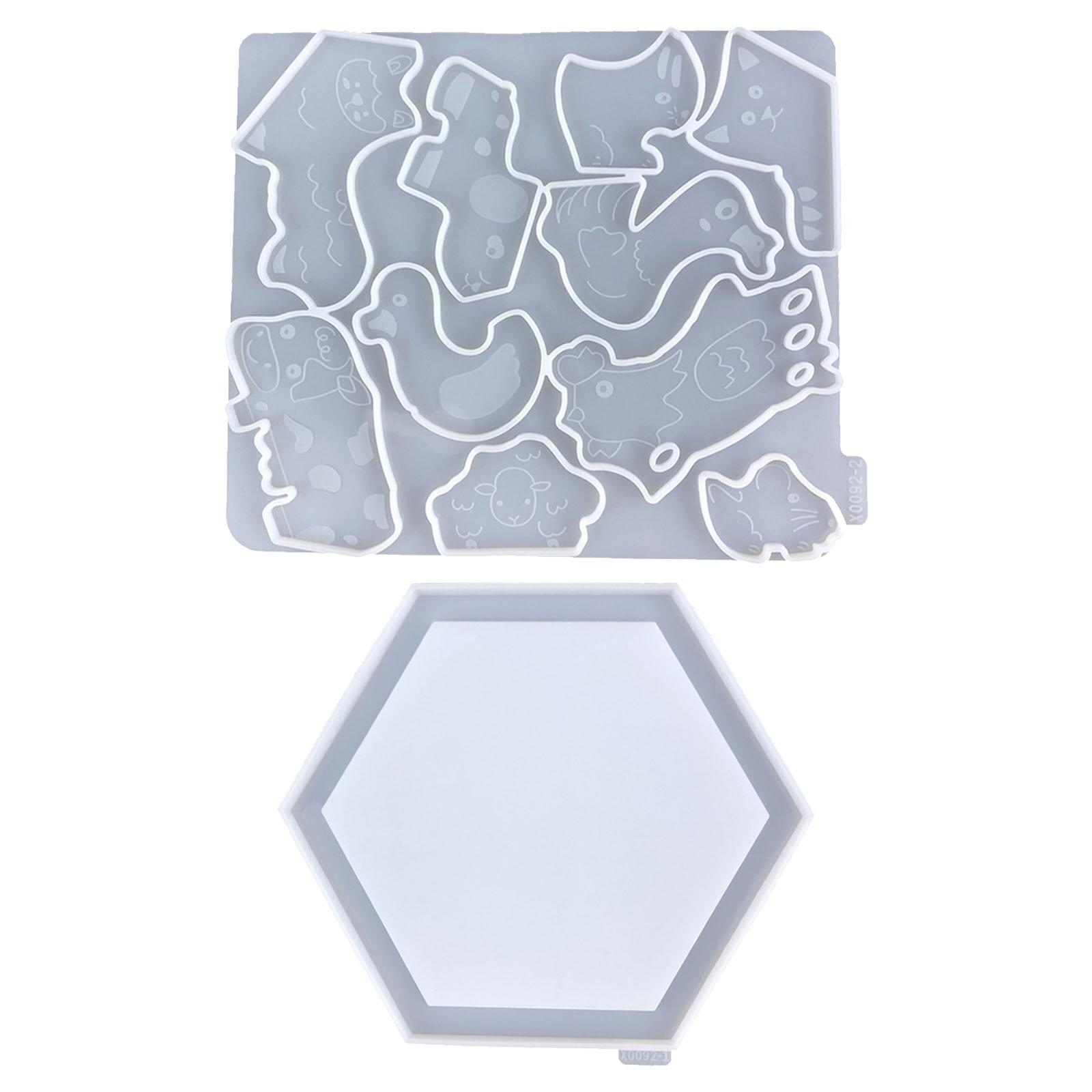 

2 шт. силиконовые формы для животных-пазлов, эпоксидные формы для пазлов в виде кристаллов и животных для самостоятельного изготовления подарков из смолы и декора