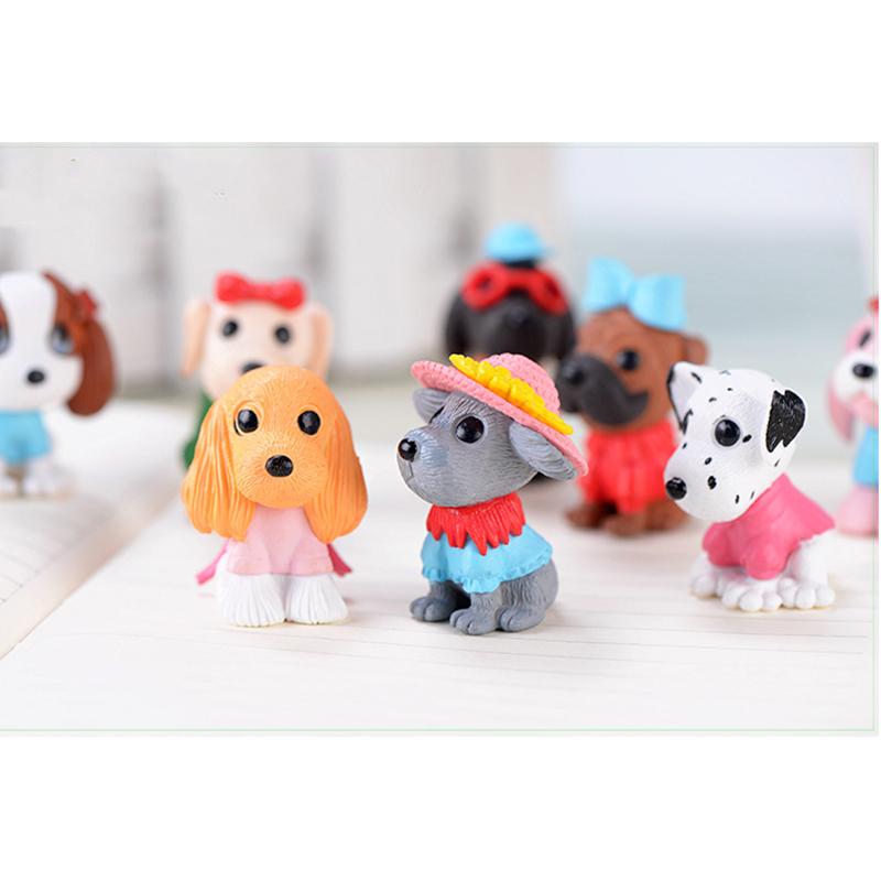 8-Piece Micro Landscape Pvc Decoration Fashion Dog Animal Doll Decoration Diy Cartoon Creative Decoration Mini Decor